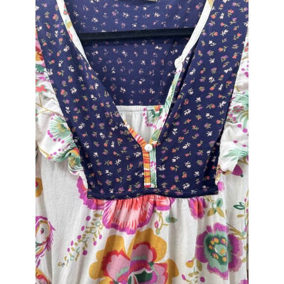 Anthropologie Ric Rac Floral Print Cap Sleeve Tunic Top  Size Small - Picture 6 of 10